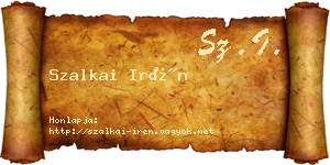 Szalkai Irén névjegykártya