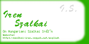 iren szalkai business card